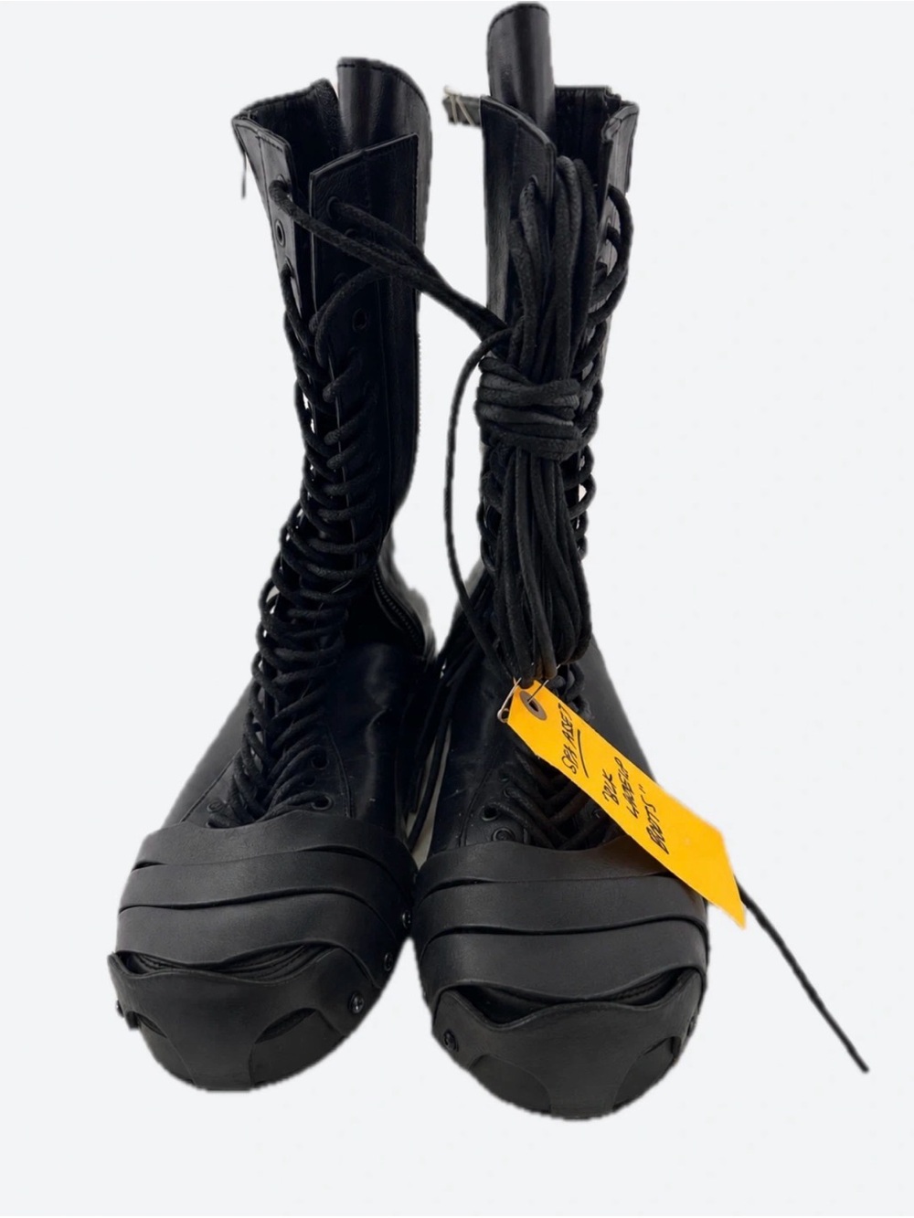 Men's Tall Lace-Up Combat Boots in Black